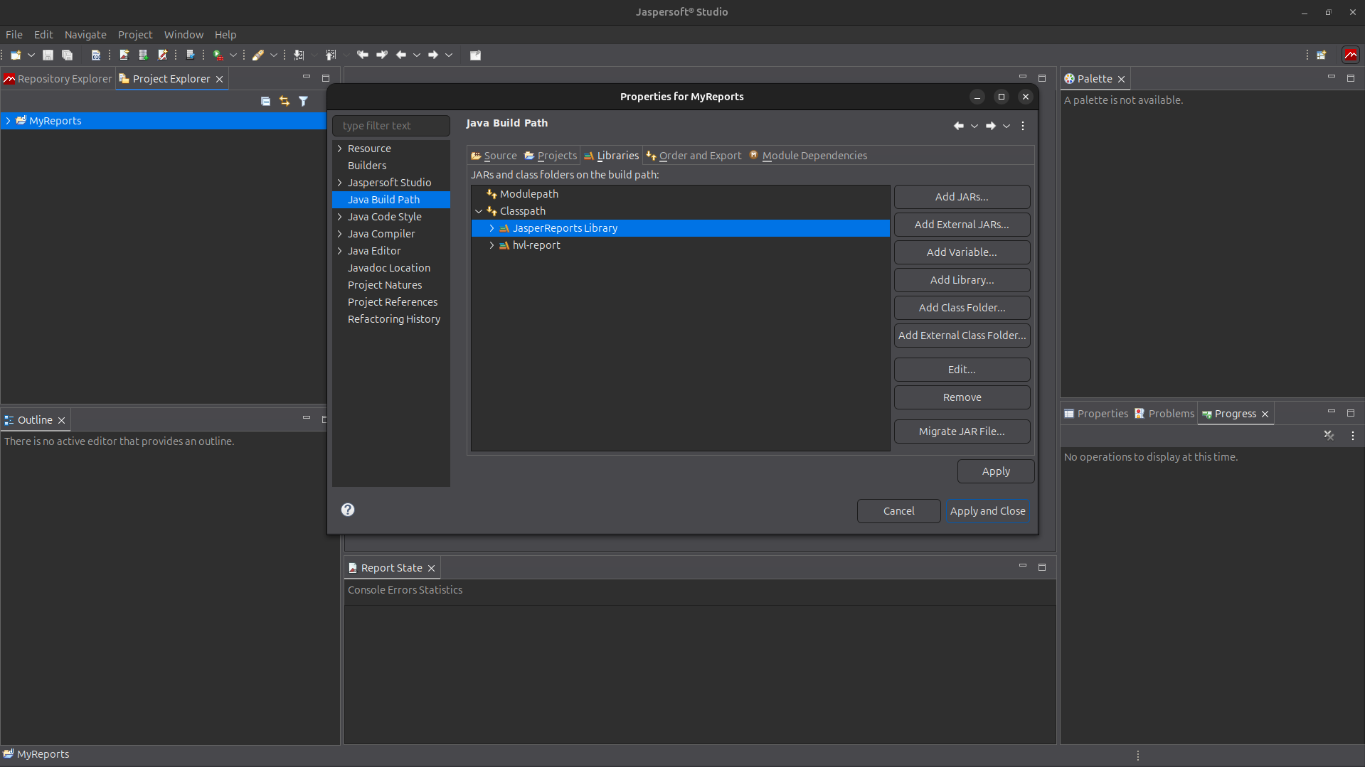 Java Build Path - External JARs